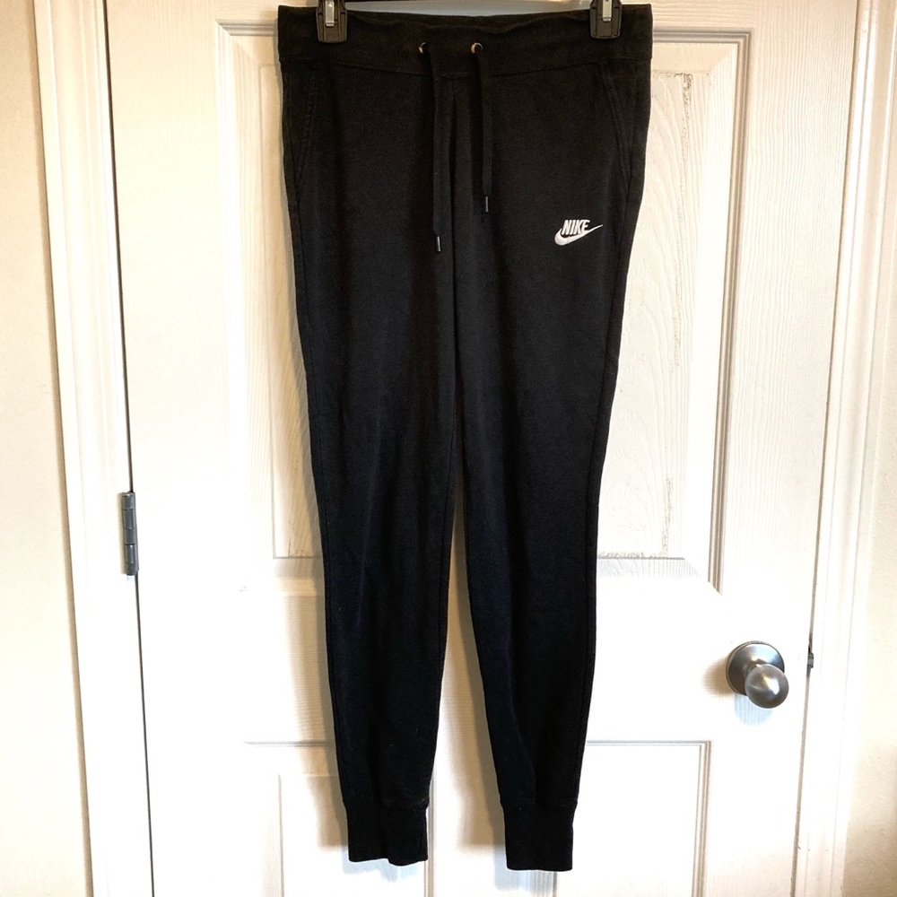 nike black cotton blend jogger sweats pants